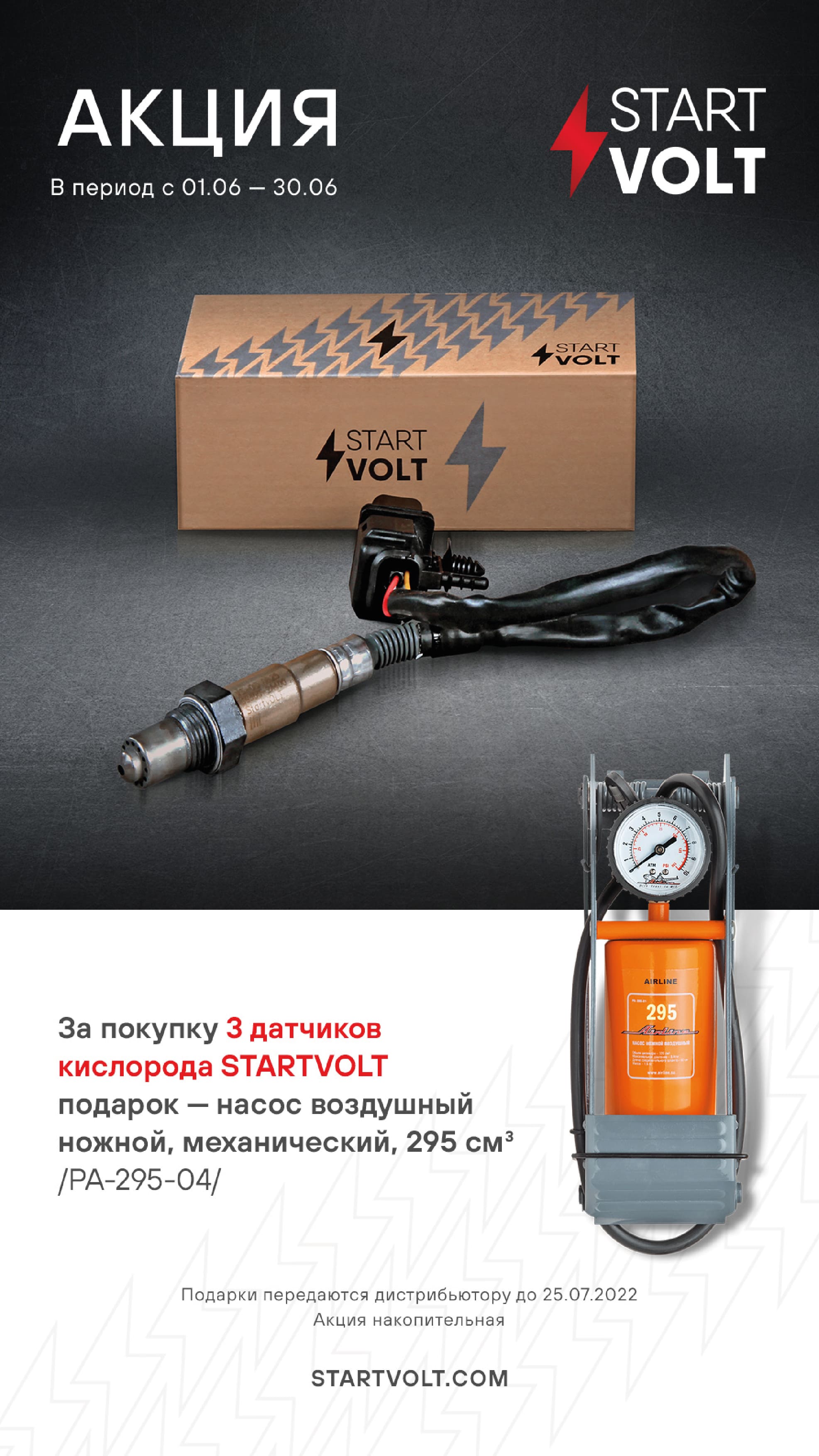 STARTVOLT - подарок за покупку датчиков кислорода.
